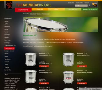 Musical instruments website - online store