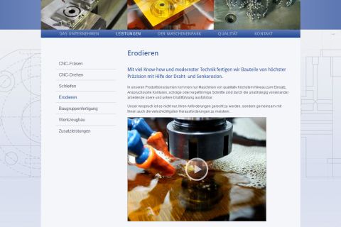 Site para empresa - fabricação de montagem CNC
