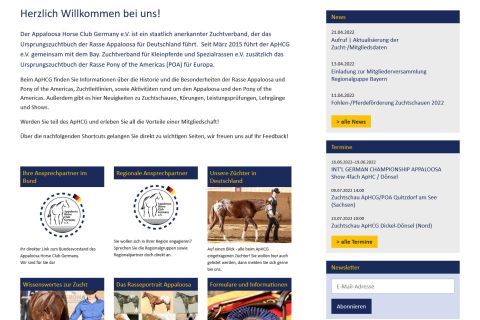 Website para Clube dos Cavalos Appaloosa