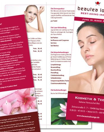 Folder für Kosmetikstudio