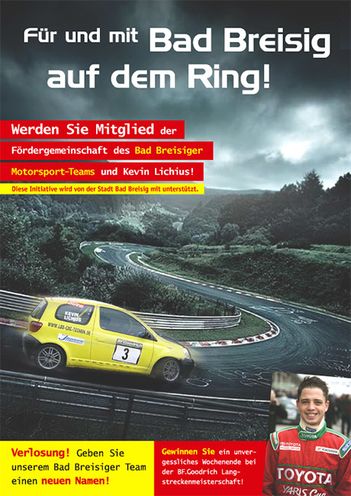 Plakat für Motorsport-Team
