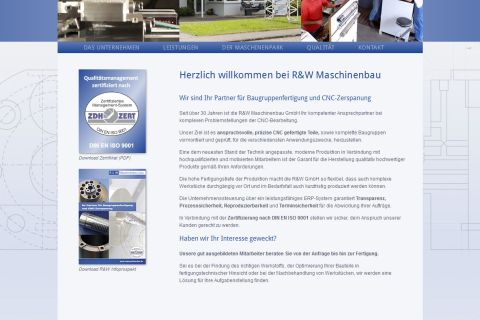 Site para empresa - fabricação de montagem CNC