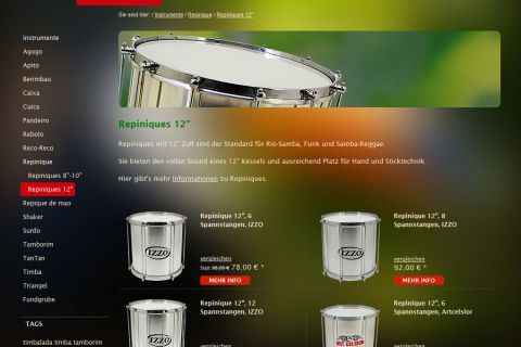 Site de instrumentos musicais - loja online