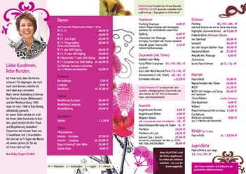 Flyer mit Preisliste für Coiffeur